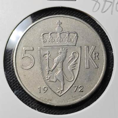 KK钱币收藏小铺  第386期  2月预留时间 周末发货 -  1972挪威5克朗