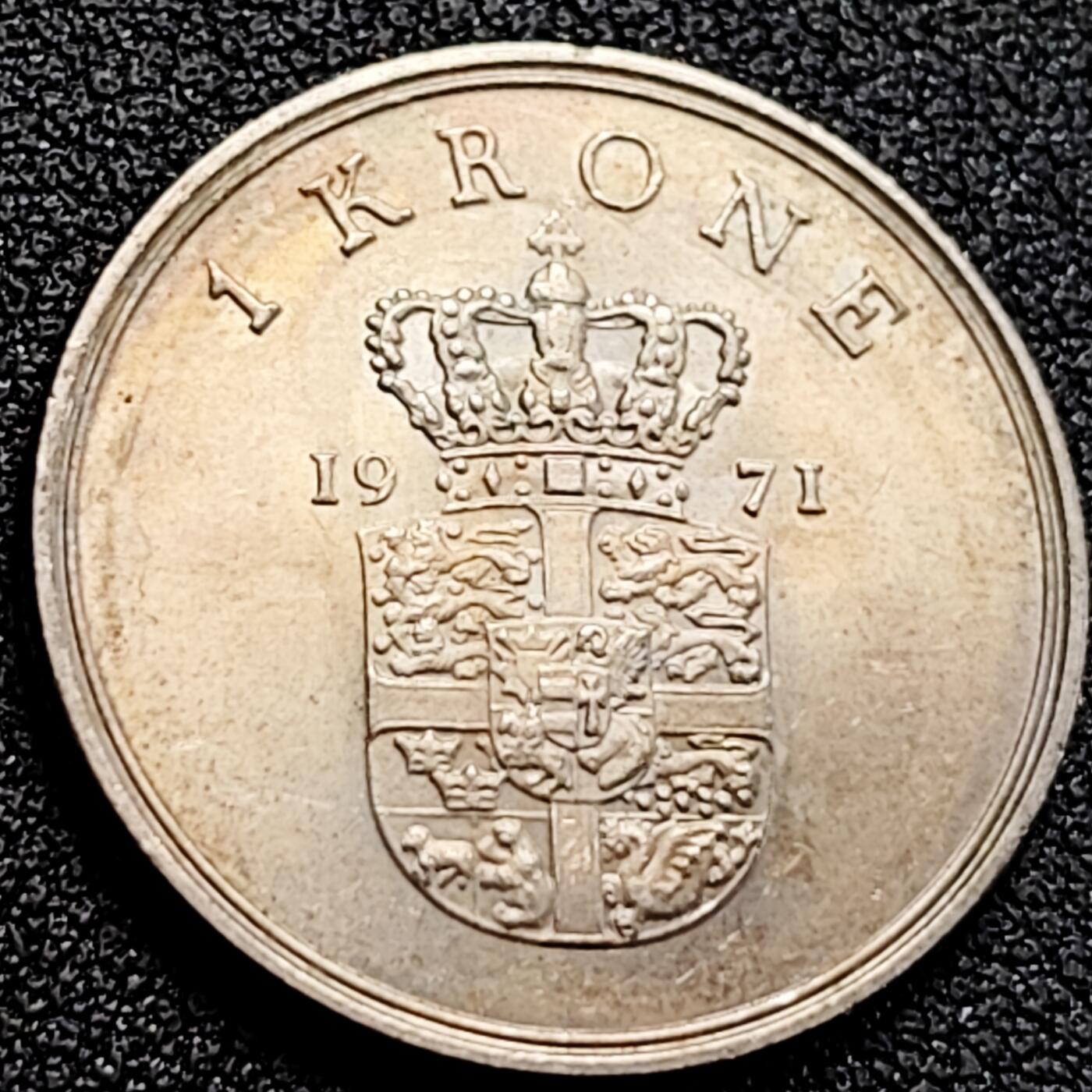 泉币菌-第162场- 新年第五场 精品福利场  丹麦1克朗 佛雷德里克九世头像25.5mm 