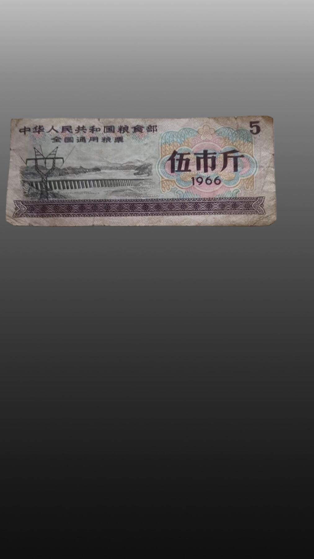 安欣票证书薇专场 全国通用粮票1966年伍市斤