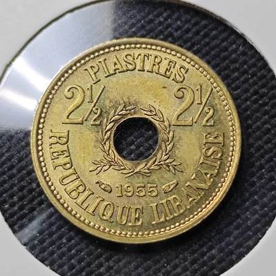 KK钱币收藏小铺  第386期  2月预留时间 周末发货 -  黎巴嫩2.5皮铜币