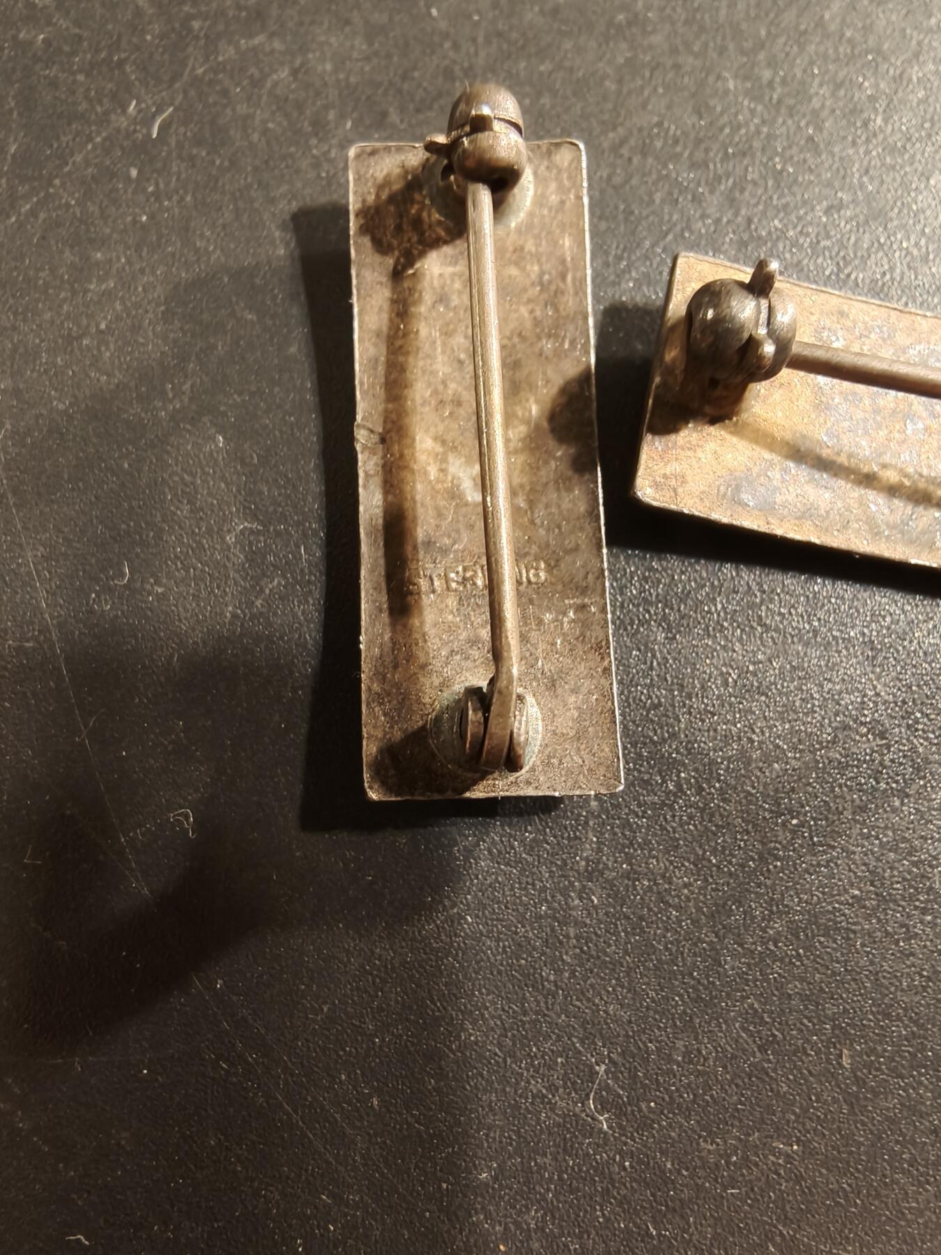 老王徽章第174期 美国陆军中尉军衔一组    二战时期横针版   925银    8.4g