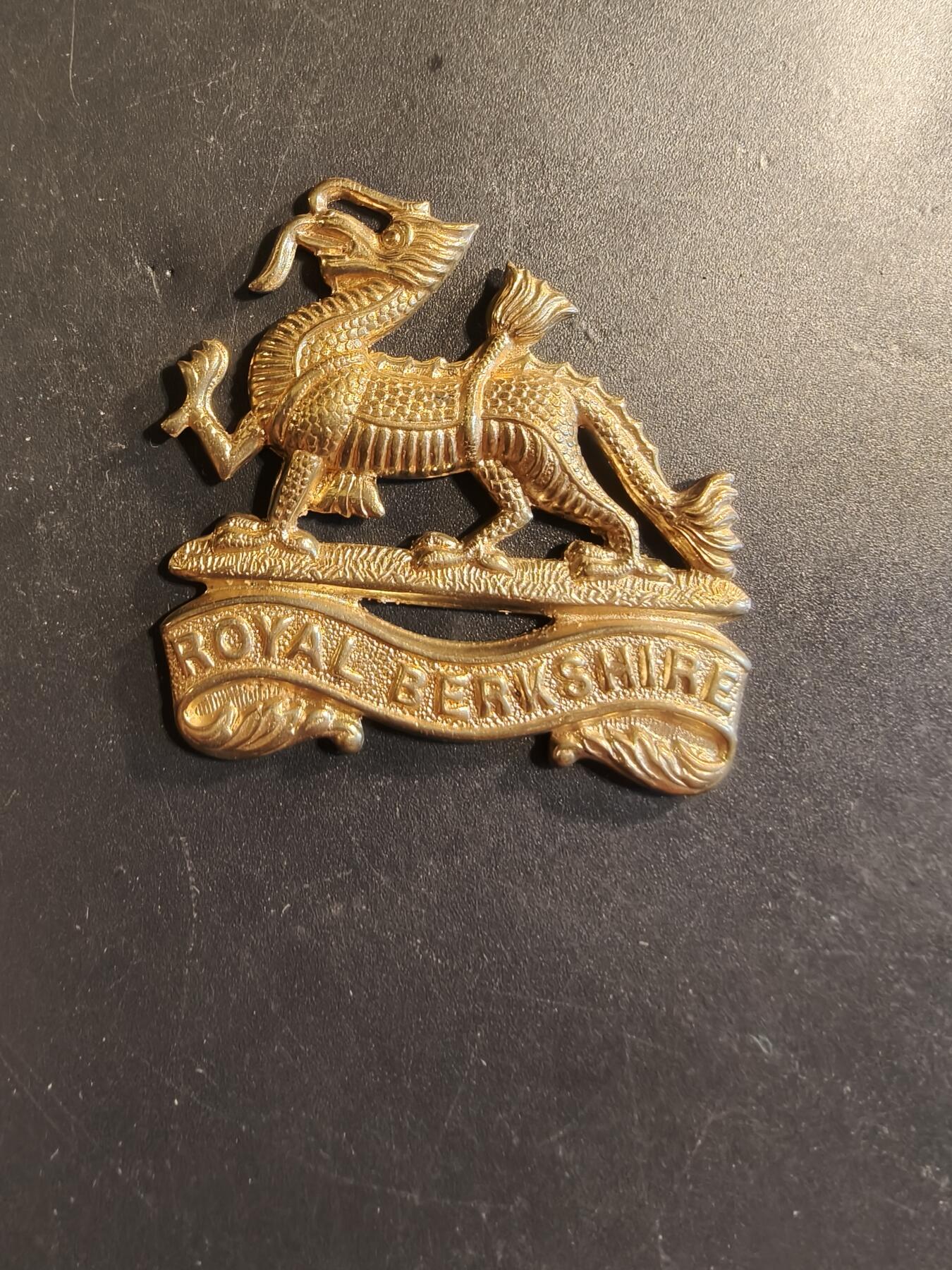 老王徽章第174期 英国皇家伯克步兵团帽徽    缺背杆