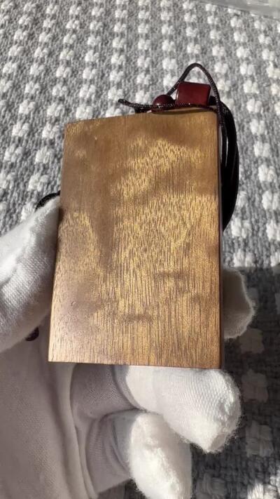 零元拍：502-NO.6金丝楠平安无事牌，香喷喷的小金砖，金光闪闪，60/40/10MM