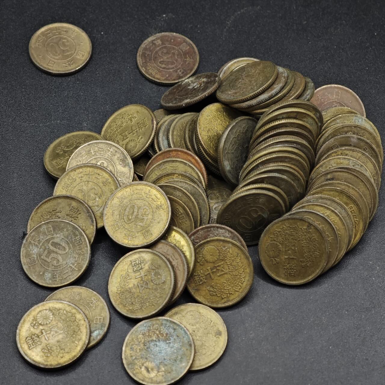 【淘币小摊】实时拍第八百四十一拍   散币批量币场   满百包邮可预留二周 每周一统一发货   日本五十钱铜币85枚
