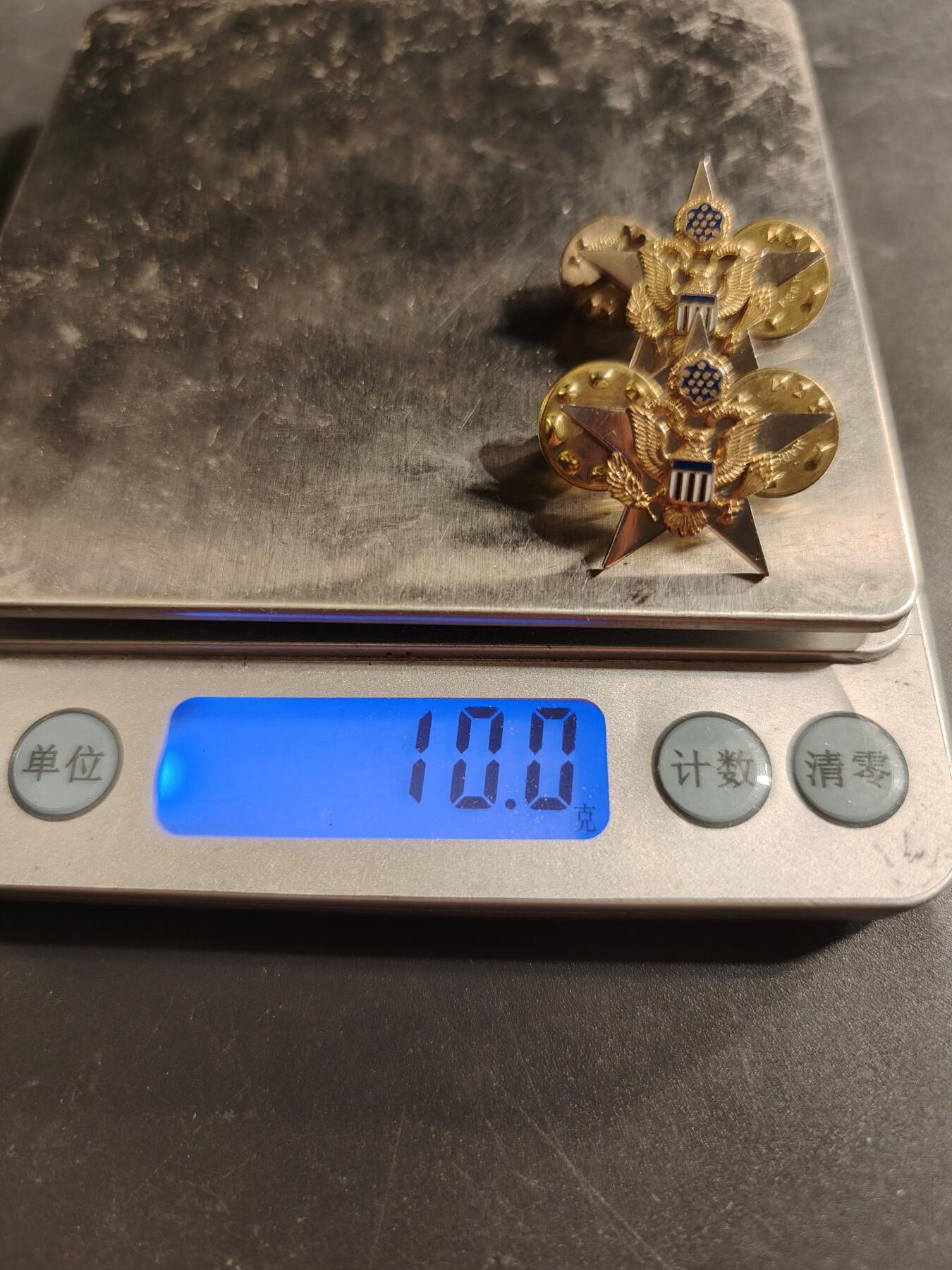 老王徽章第174期 美国陆军参谋部军官领章一组     50年代版本    925银质珐琅    10g     带珠宝商厂标