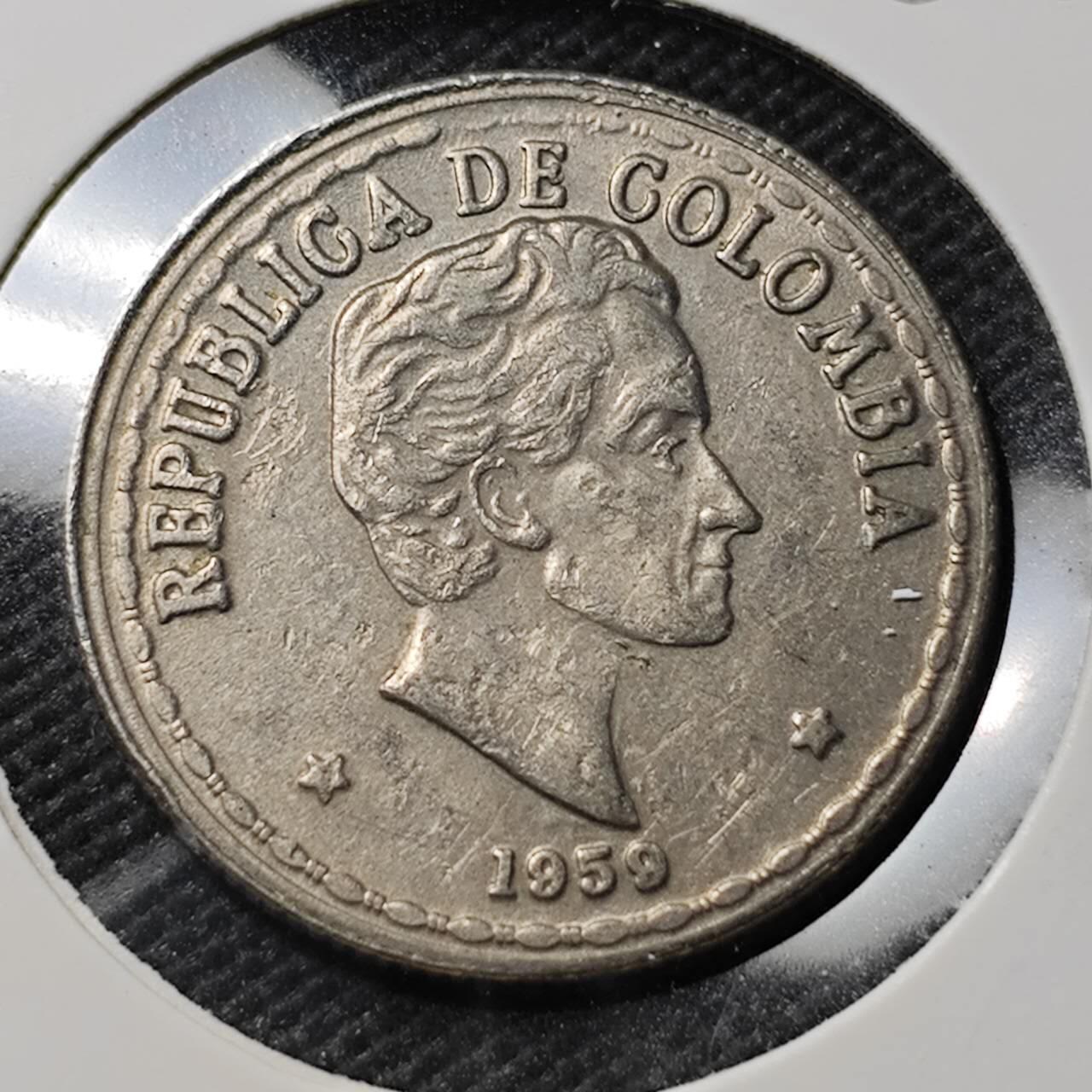 KK钱币收藏小铺  第386期  2月预留时间 周末发货  1959哥伦比亚20分