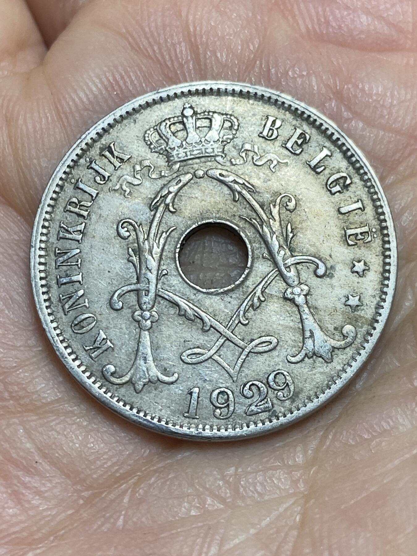 2026年第三场(总第一百七十二场）外国好品散币场(免佣金) 比利时🇧🇪1929年25分(阿尔贝一世时期，荷语版)