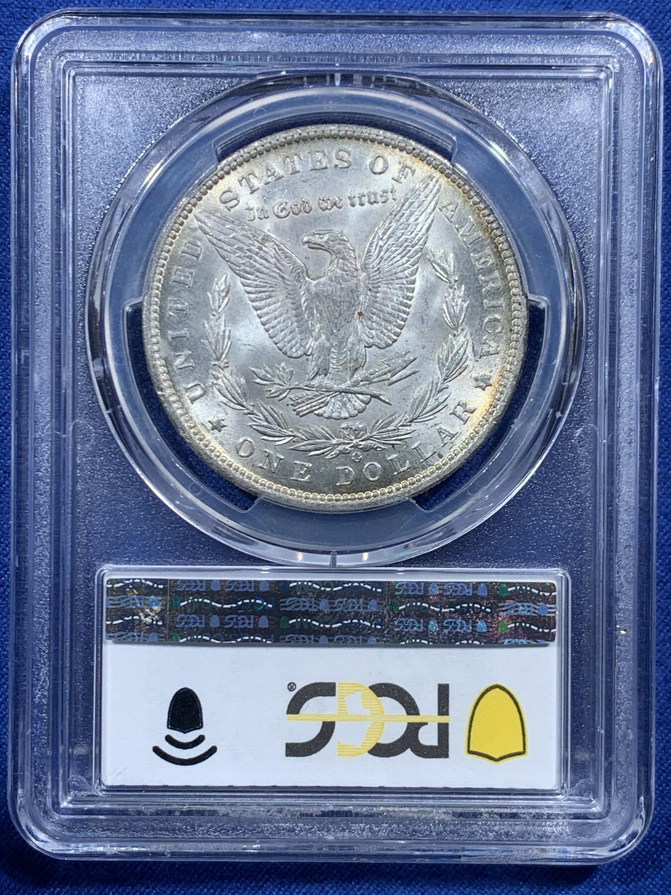 《竞宝斋》第454场 周日，周一 2场连拍 （全场包邮，欢迎送拍） PCGS MS63 美国 1889 O 摩根 银币 打制深俊 双面覆盖老包浆 霜感十足 收藏佳品