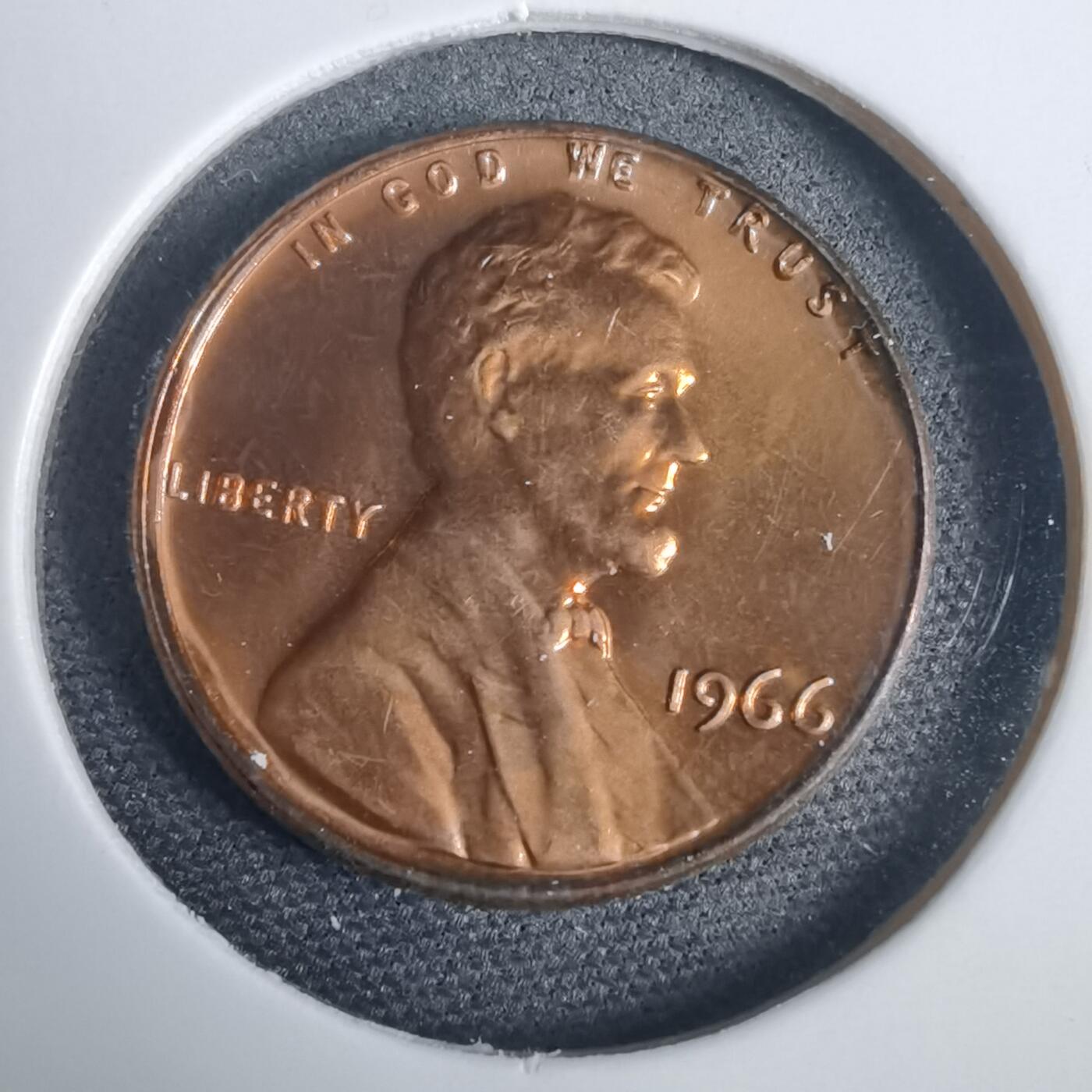 沼泽如烟--第953场 美国1966年一分精制币