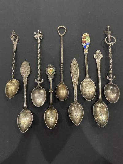 海外回流精品（欧美专场） - 欧洲回流纯银咖啡勺9把，58.6g。