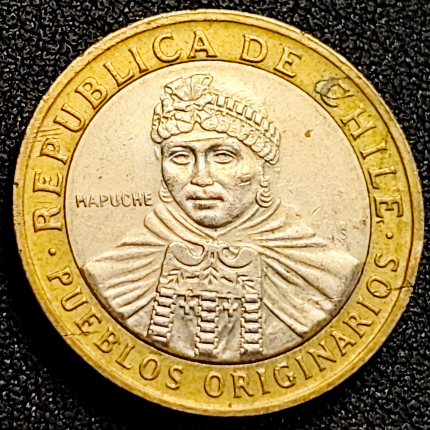 泉币菌-第162场- 新年第五场 精品福利场 智利100比索双金属币 23.5mm 美洲硬币