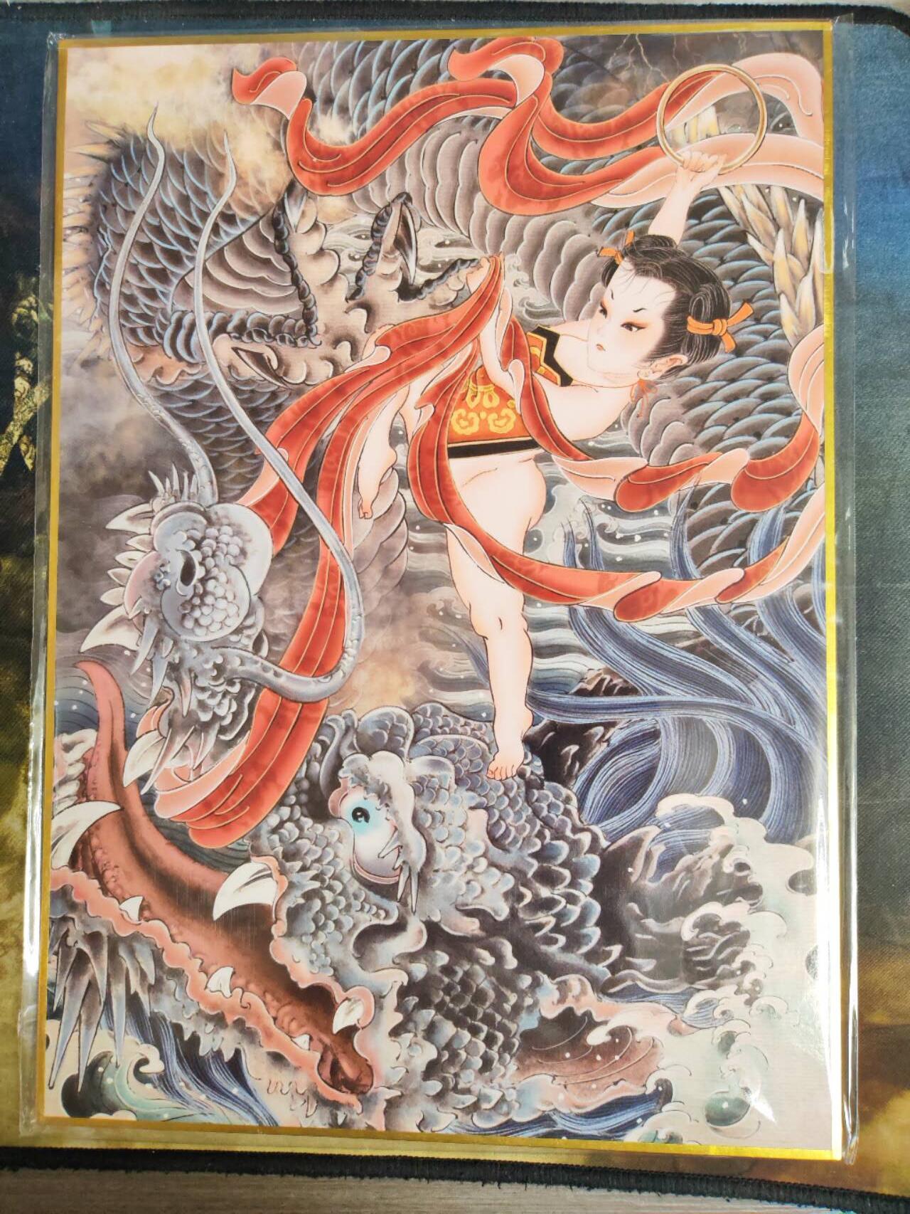 阳大大卡牌拍卖第91期（持续收拍品，周二晚上九点截拍，进群福利早知道） 【版画】山河潮玩 华夏惊鸿录之四大巾帼+哪吒闹海  A4版画一套5张