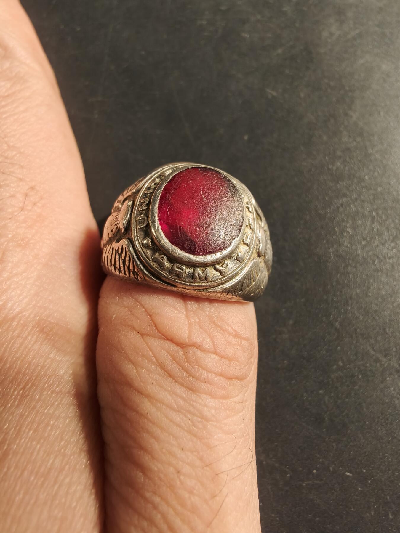 老王徽章第174期 美国陆军戒指    925银   雕刻精美     9.7g