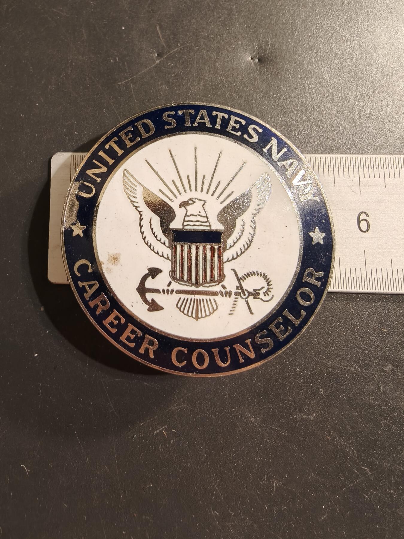 老王徽章第174期 美国海军生涯咨询顾问证章     50mm