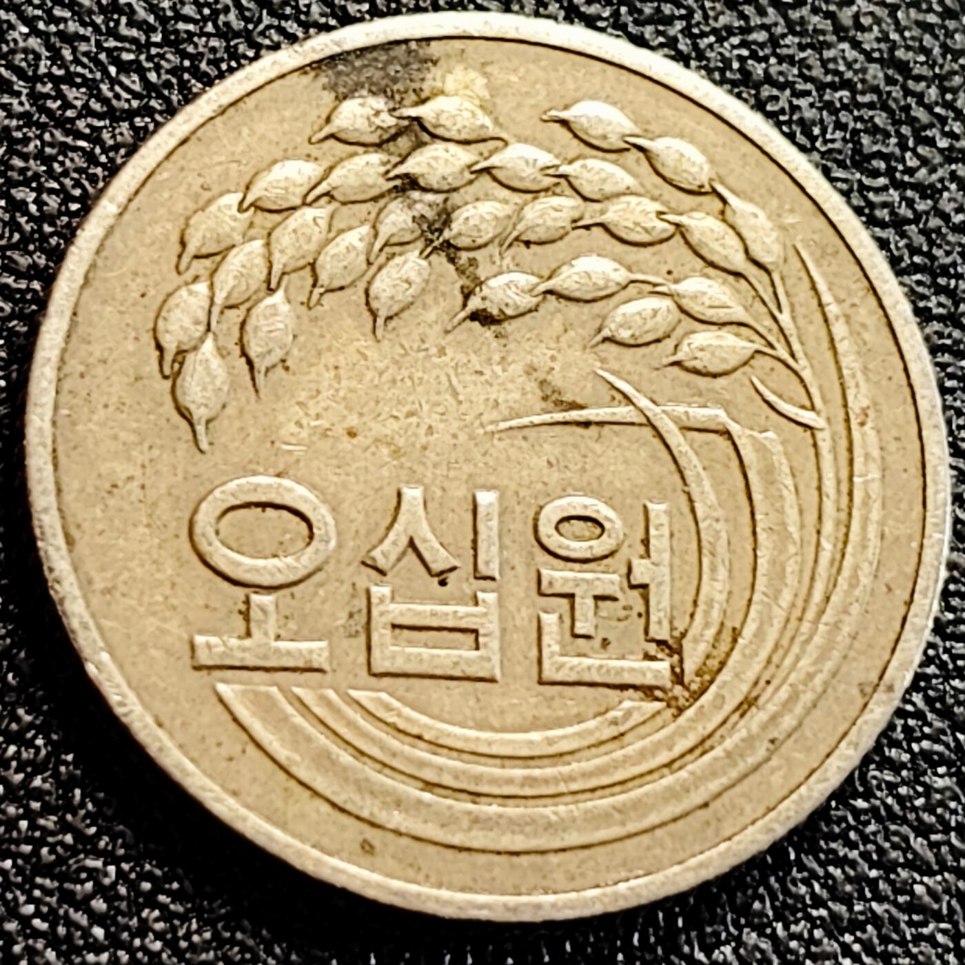 泉币菌-第163场-新年第六场 精品福利场 老版稻穗 韩国 1982年 50韩元铜镍锌硬币 21.6毫米4.1克