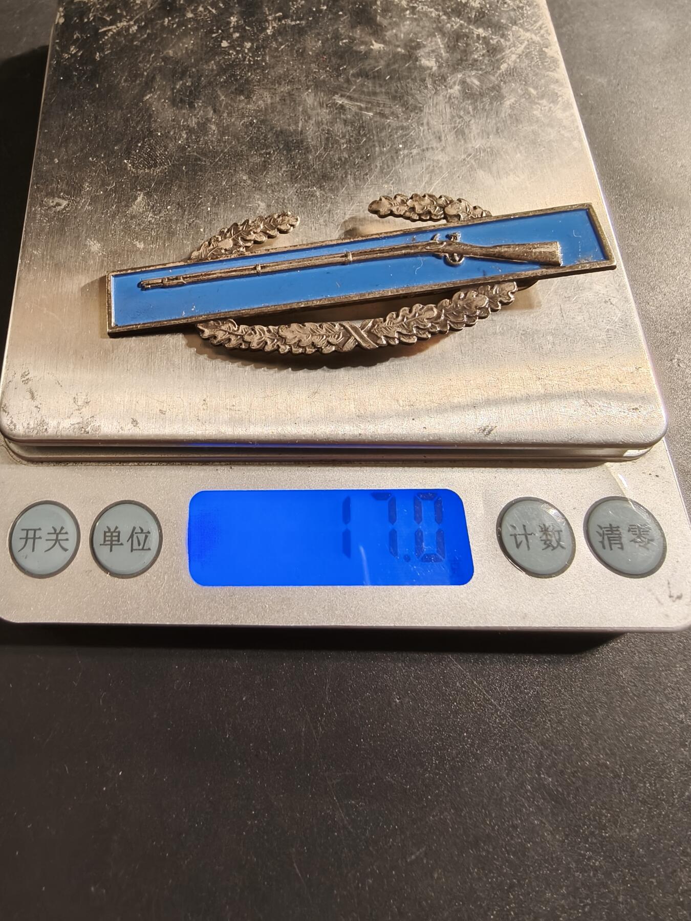 老王徽章第174期 美国战斗步兵技能章    925银质珐琅   17g