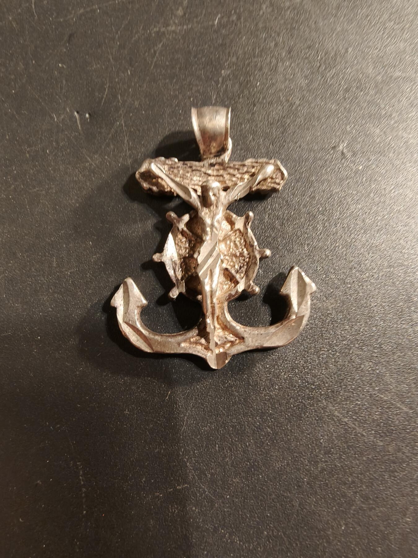 老王徽章第174期 美国海军军用十字架    925银    3.8g