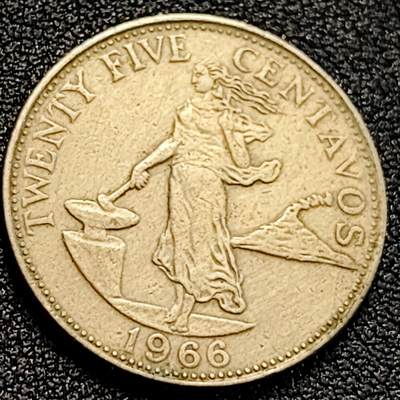 泉币菌-第162场- 新年第五场 精品福利场 - 菲律宾25分硬币 24mm 火山女神