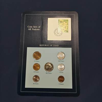 【全场包邮】纯粹捡漏拍492场【封装套币专场】-注意佣金 - 【富兰克林·世界各国硬币系列邮币卡】乍得共和国（蓝卡）