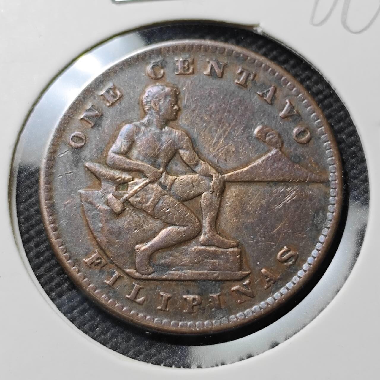 KK钱币收藏小铺  第386期  2月预留时间 周末发货  1920美属菲律宾1分铜币