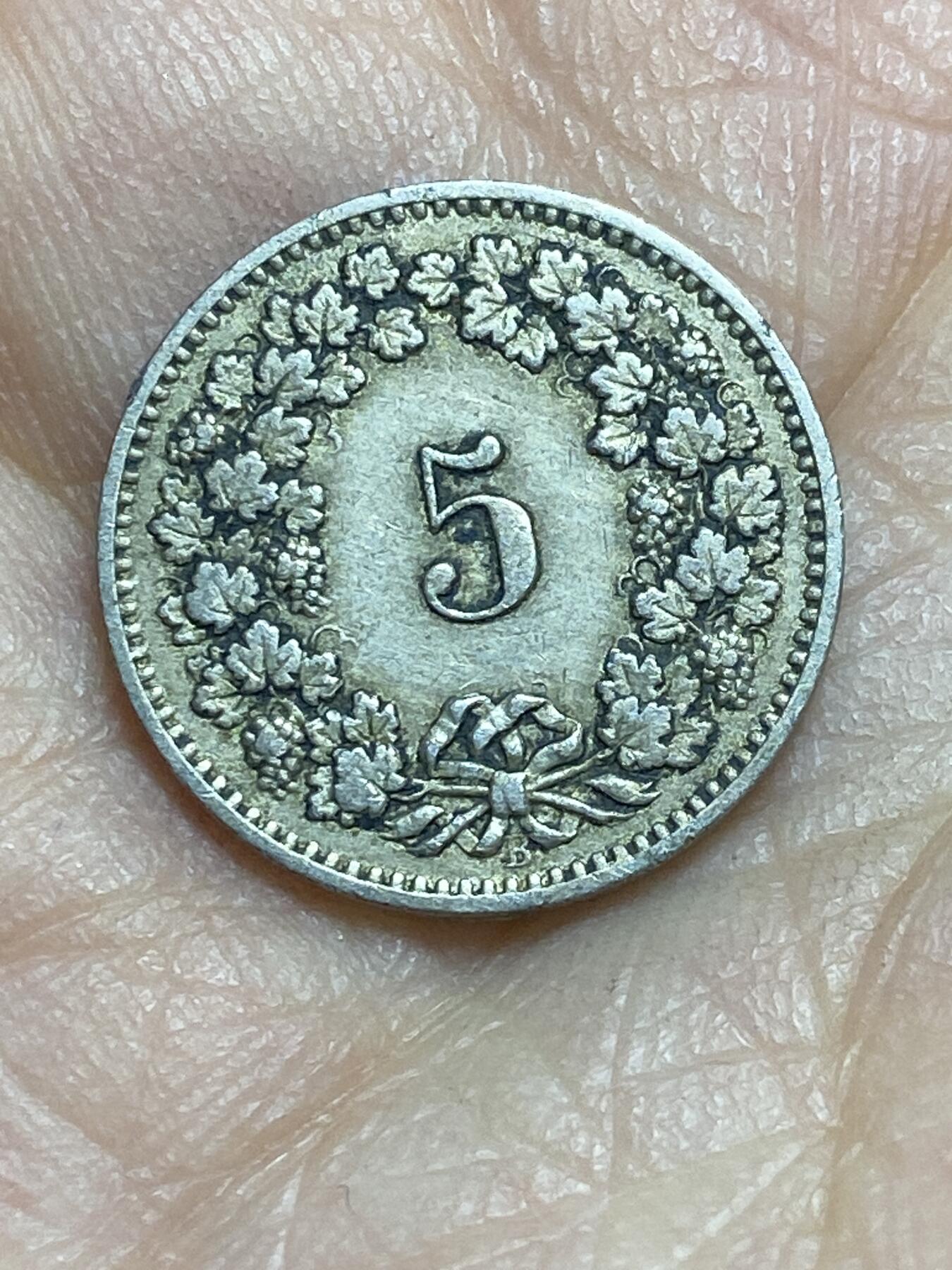 2026年第三场(总第一百七十二场）外国好品散币场(免佣金) 稀少早期年份–瑞士🇨🇭1884年5拉彭(第二版，B标伯尔尼造)