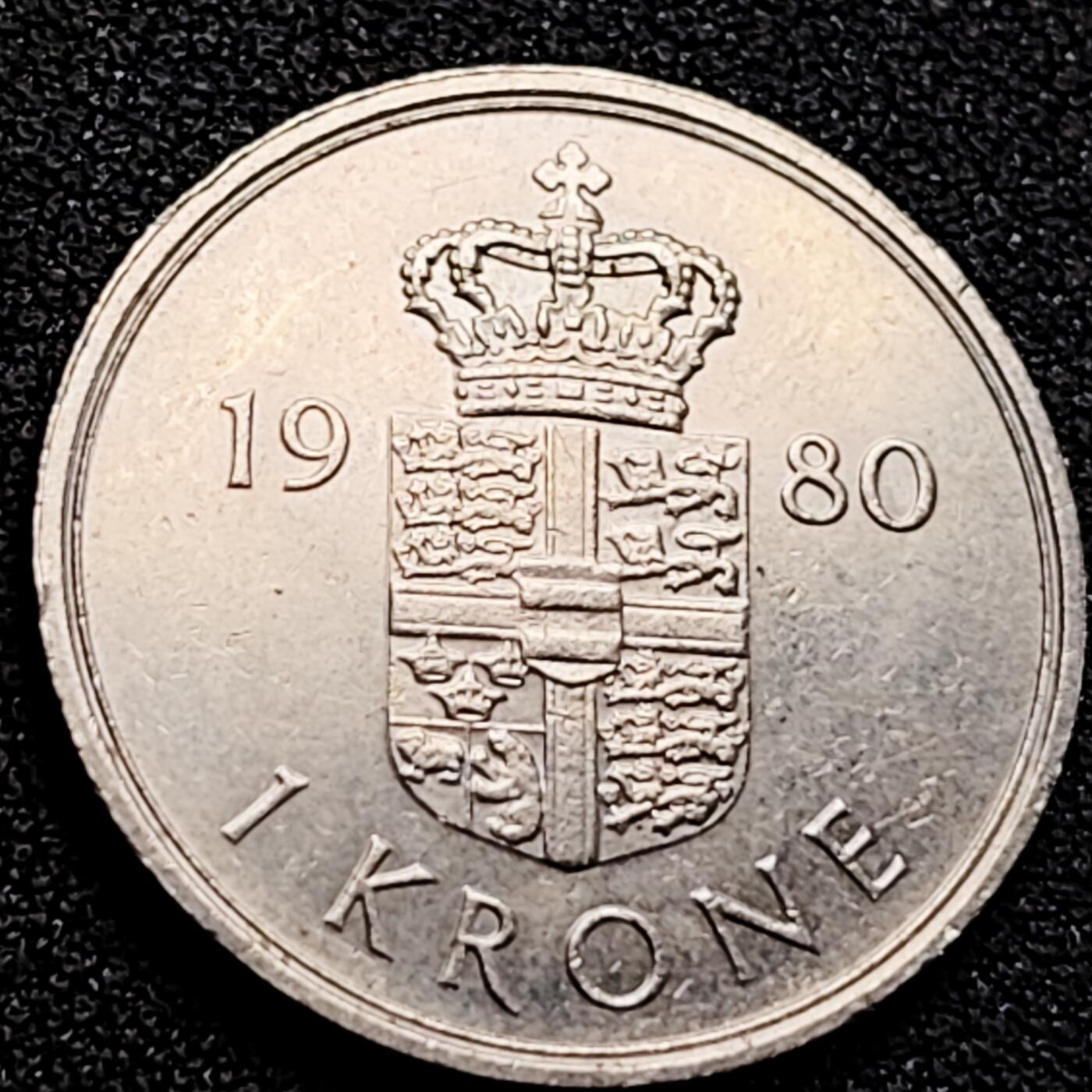 泉币菌-第162场- 新年第五场 精品福利场 丹麦1克朗 玛格丽特女王头像25.5mm 