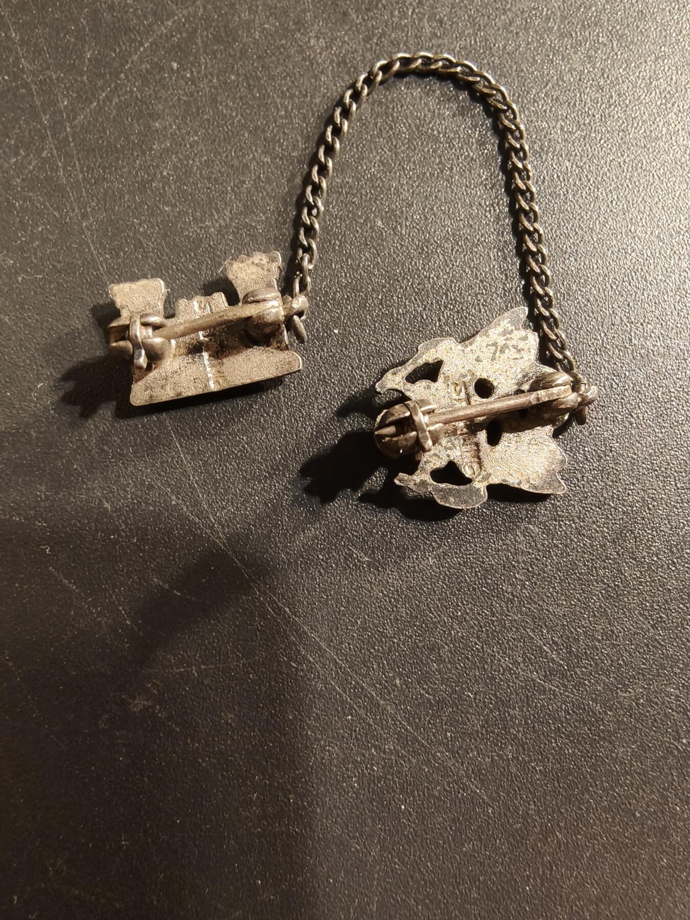 老王徽章第174期 美国陆军工兵链章    二战时期横针版   925银     2g