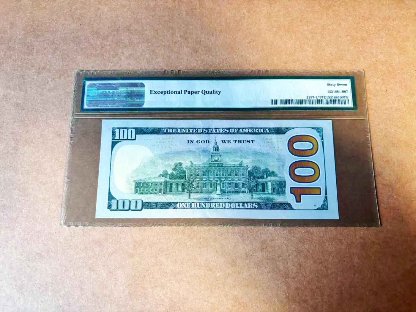 【Blue Auction】世界纸币精拍第772期——18级TOP拍卖/信誉/品质/专业/高效💫  【补号】美国 2009年 100美金 PMG67EPQ