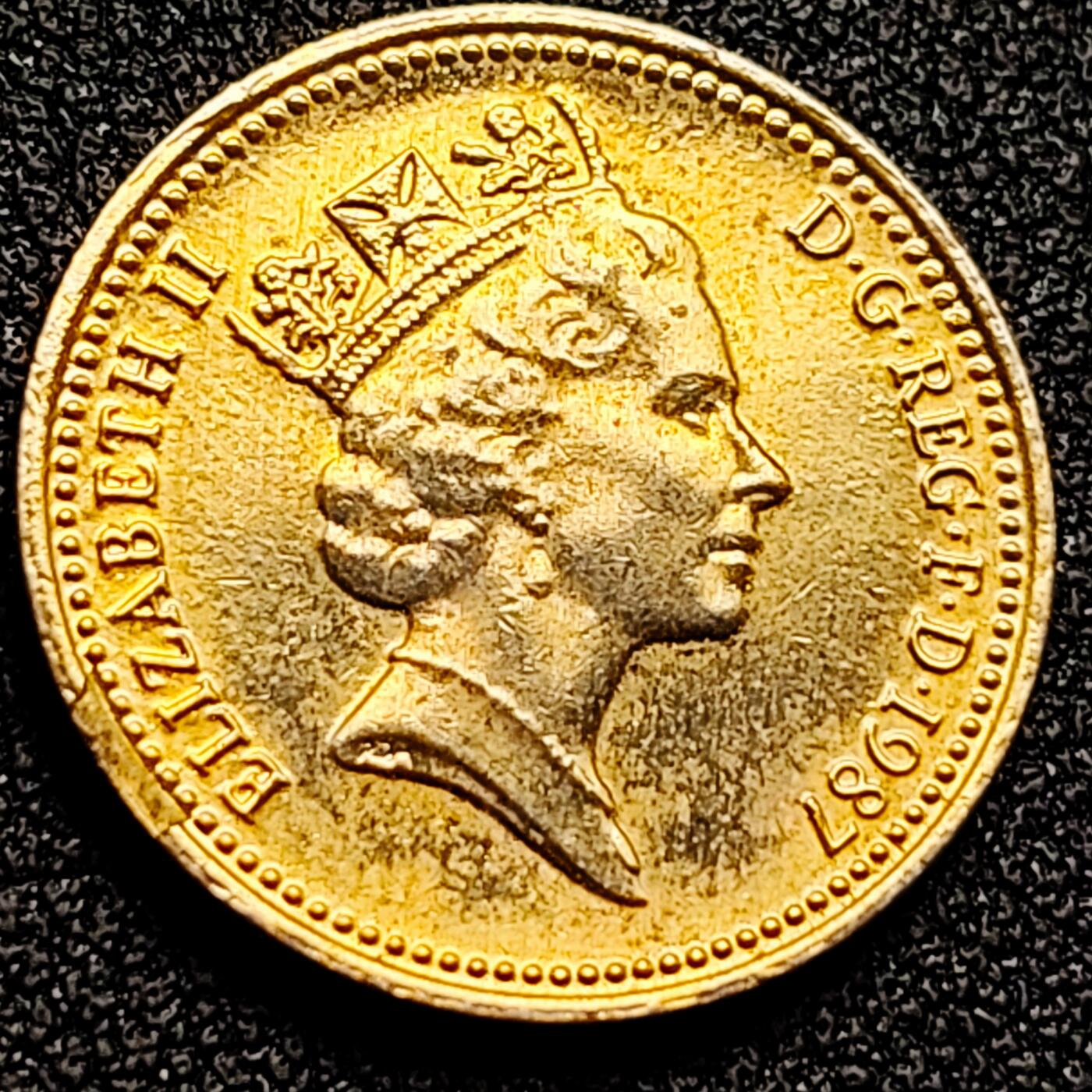 泉币菌-第165场-新年第八场 精品福利场 皇冠闸门 英国1便士青铜 钢镀铜硬币 伊莉莎白二世 20mm