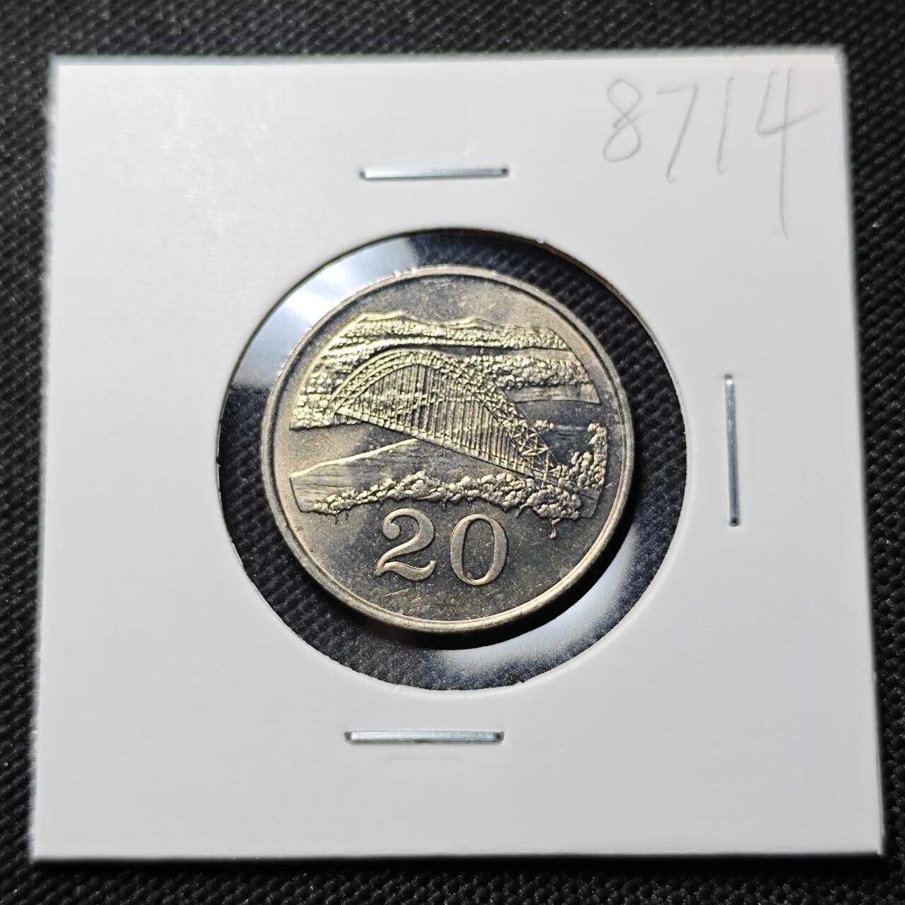 KK钱币收藏小铺  第387期  2月预留时间 周末发货 1987津巴布韦20分  好品