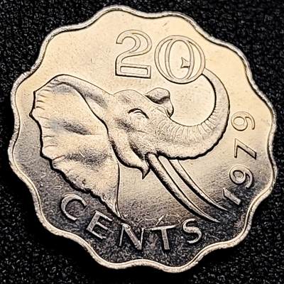 泉币菌-第165场-新年第八场 精品福利场 - 原光UNC 非洲-大象-斯威士兰20分-1979年-24.5mm 