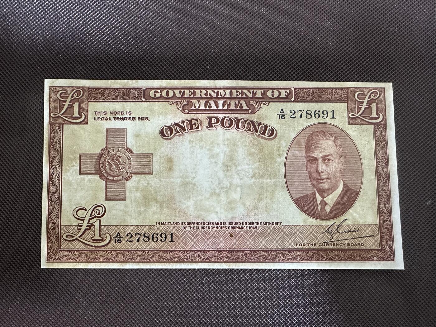 喜羊羊钱币收藏2025第12期(流通品相场) 马耳他	P-22 1951年1镑	品相如图				A/16 278691			