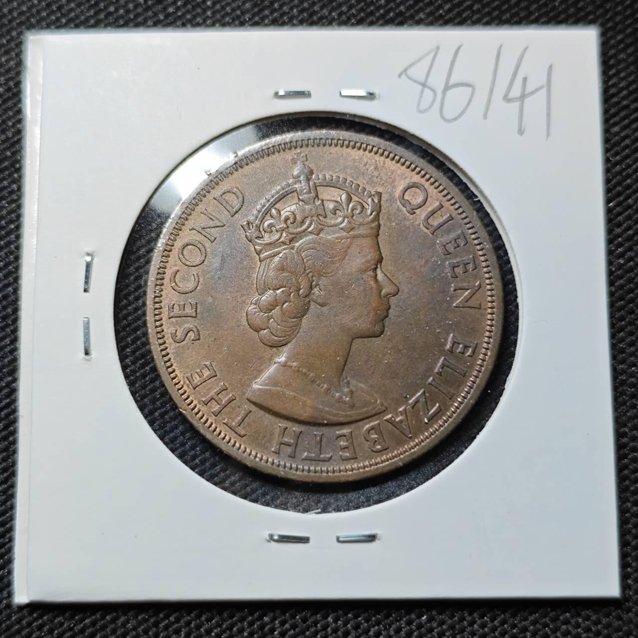 KK钱币收藏小铺  第386期  2月预留时间 周末发货  1965英属加勒比2分铜币