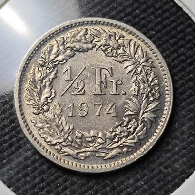 KK钱币收藏小铺  第386期  2月预留时间 周末发货 -  1974瑞士1/2法郎