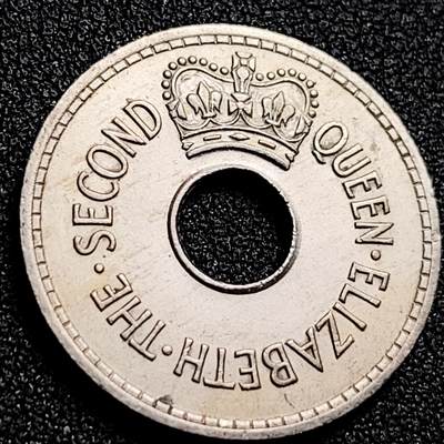 泉币菌-第165场-新年第八场 精品福利场 - 少见原光极品 英属斐济1963年 1便士圆孔铜镍硬币 伊丽莎白女王  26.0mm6.64g