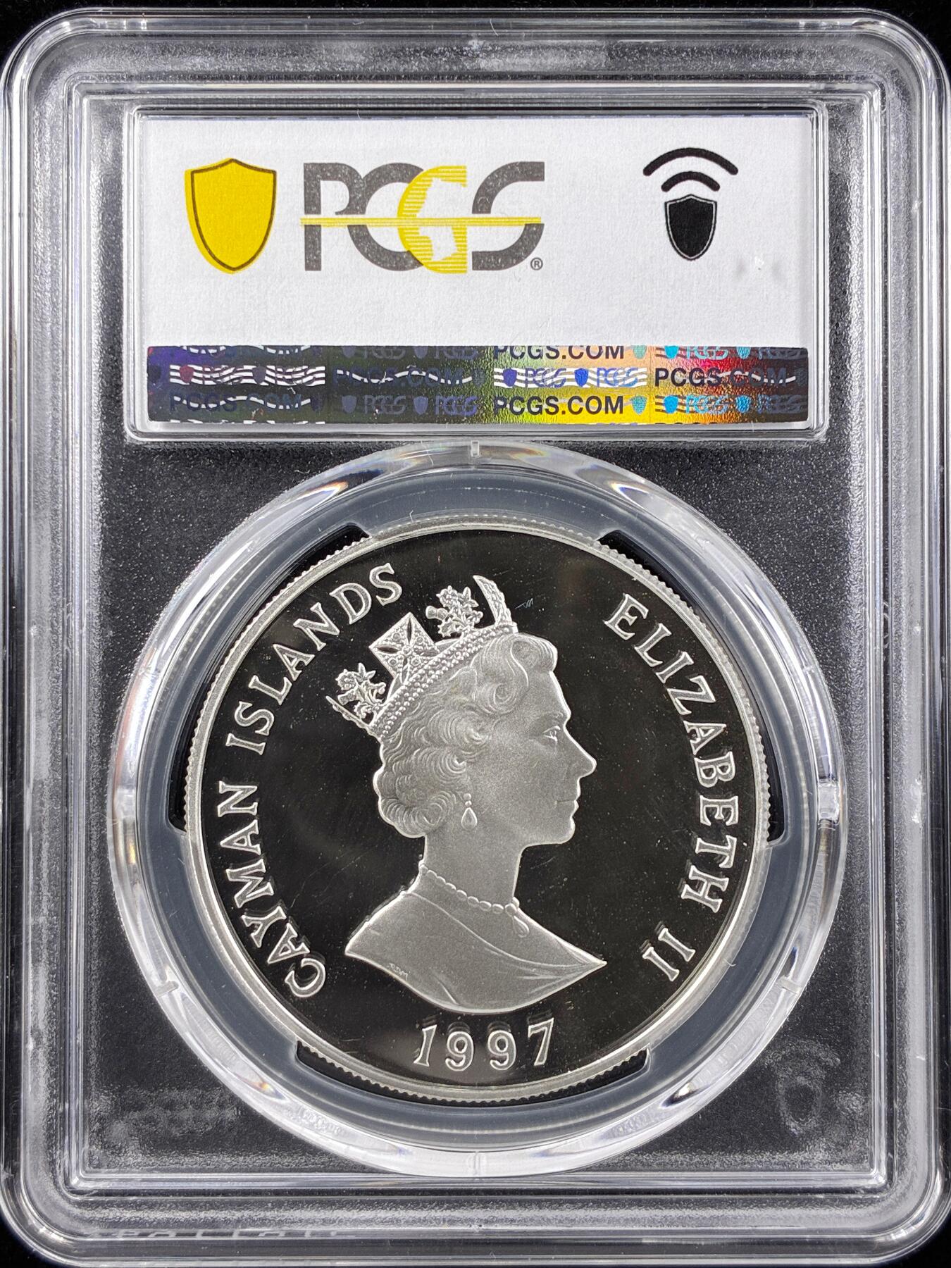 【雨安】【直播拍卖】【第0123期-评级币章】2026-01-10 周六 19:30 [评级现代] Cayman Islands 开曼群岛 2元 1997年 金婚 PCGS-PR68DCAM 精制币