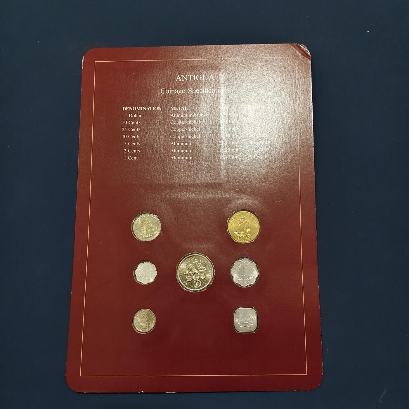 【全场包邮】纯粹捡漏拍492场【封装套币专场】-注意佣金 【富兰克林·世界各国硬币系列邮币卡】安提瓜（加勒比岛国）