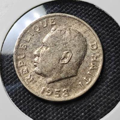 KK钱币收藏小铺  第386期  2月预留时间 周末发货 -  1958海地5分