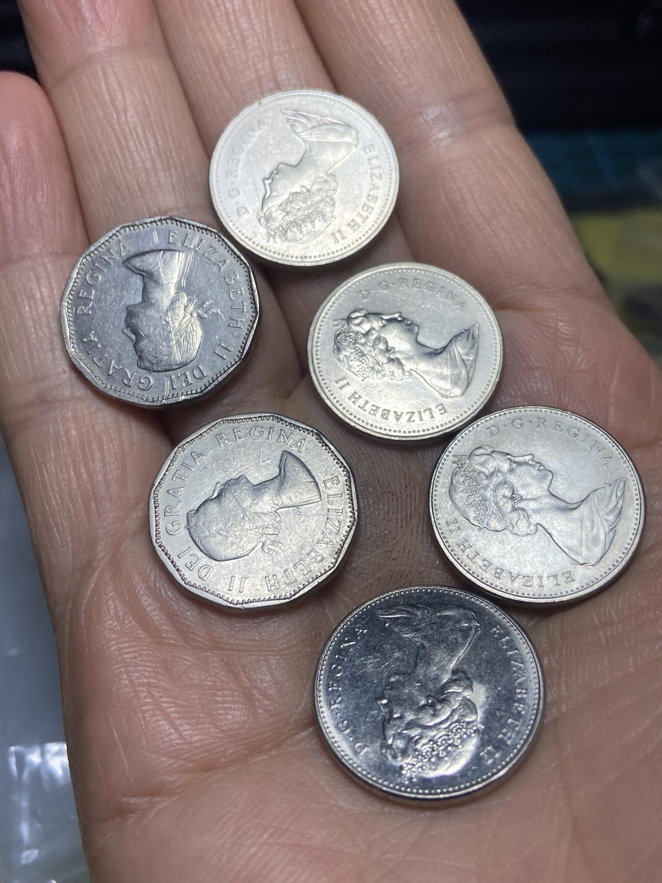 2026年第四场(总第一百七十三场）外国好品散币场(免佣金) 加拿大🇨🇦5分6枚：1961年62年75年77年79年82年