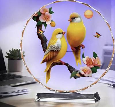 同乐收藏拍卖 - 吉祥如意水晶摆件好运当头喜鹊平安玄关酒柜装饰喜庆水晶房间摆件