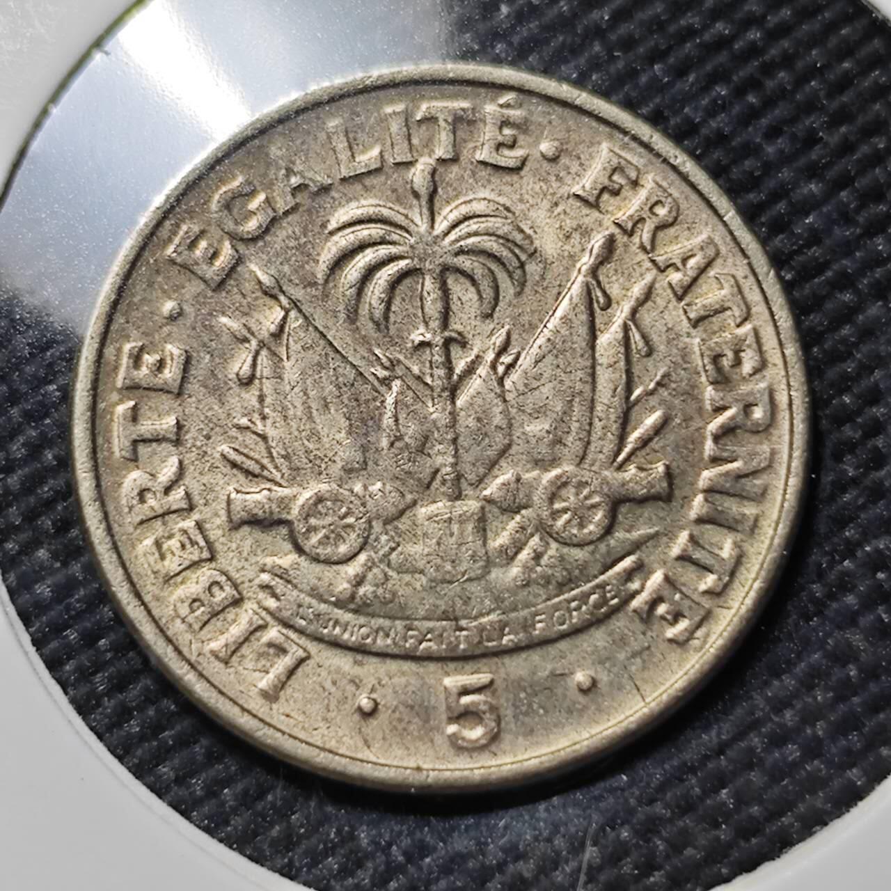 KK钱币收藏小铺  第386期  2月预留时间 周末发货  1958海地5分