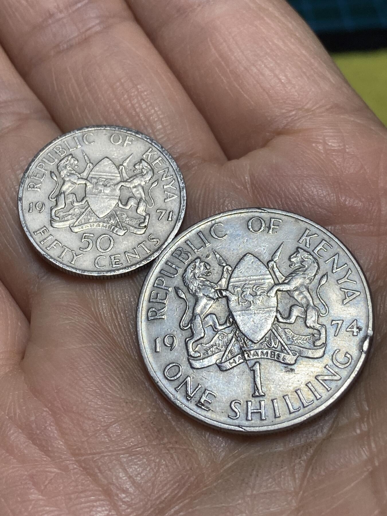 2026年第四场(总第一百七十三场）外国好品散币场(免佣金) 肯尼亚🇰🇪2枚：1971年50分，1974年1先令