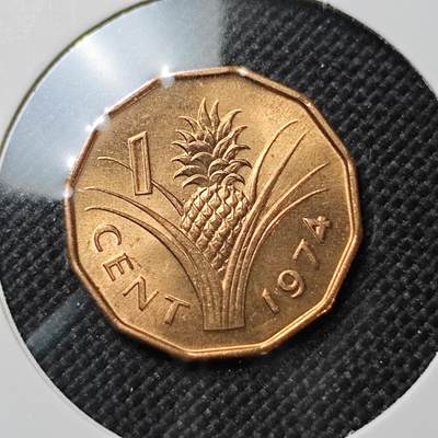 KK钱币收藏小铺  第387期  2月预留时间 周末发货 -  斯威士兰1分铜币 好品