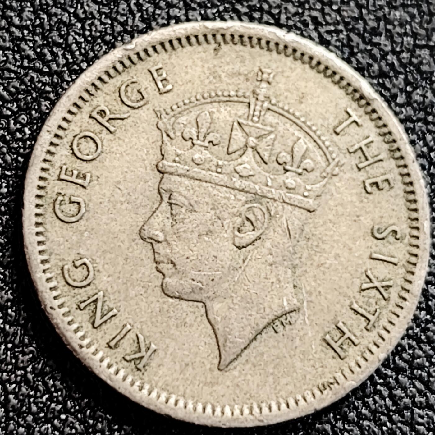 泉币菌-第164场-新年第七场 精品福利场 乔治六世 英属马来亚 1948年 10分镍币  直径18mm  