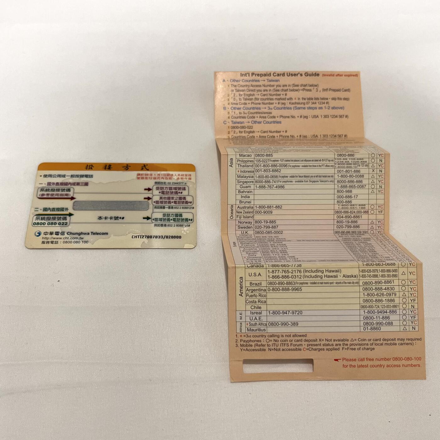 韵星假日拍卖第三十五期 -- Rimey Holidays Auction 34 2004年台湾中华电信国际电话预付卡