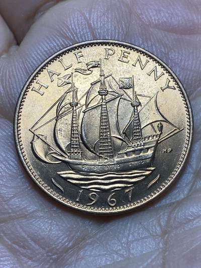 2026年第四场(总第一百七十三场）外国好品散币场(免佣金) - 原光好品–英国🇬🇧1967年半便士(伊丽莎白二世青年桂冠第二版，普制币关门年)