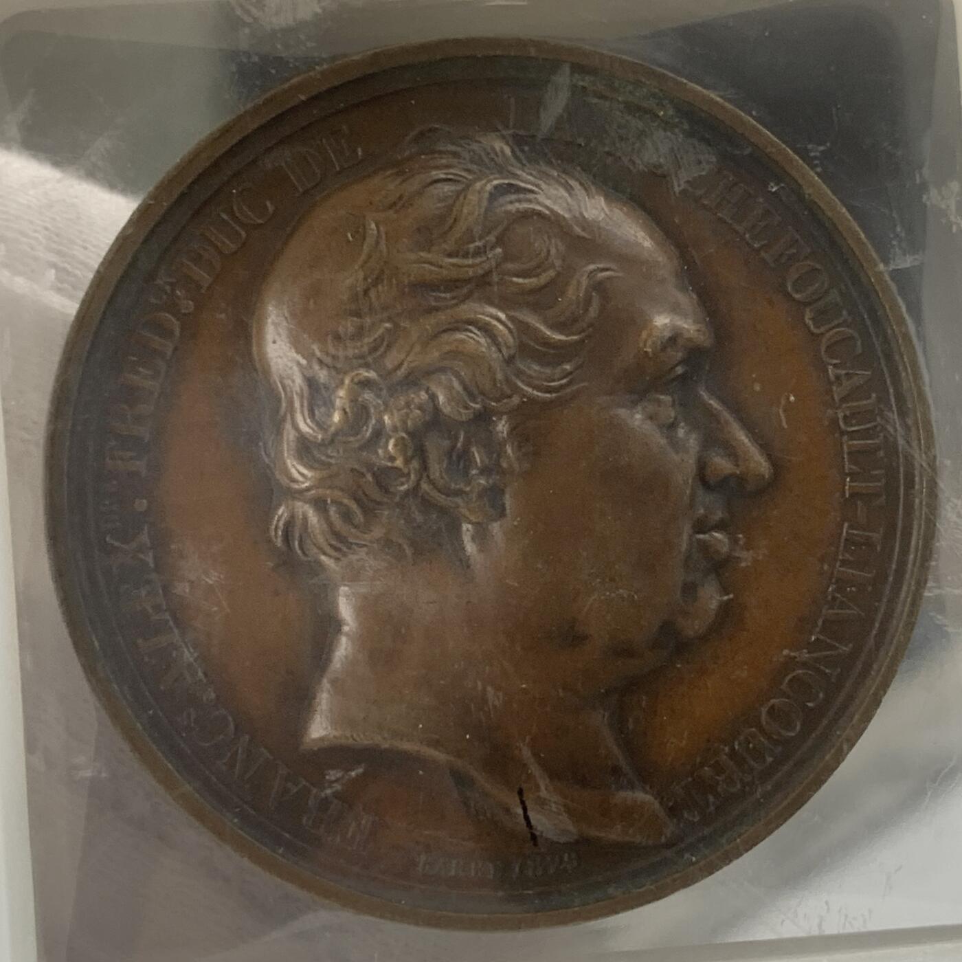 掌中浮雕-藏着的欧洲第048场 1821年法国历史人物纪念铜章，41mm