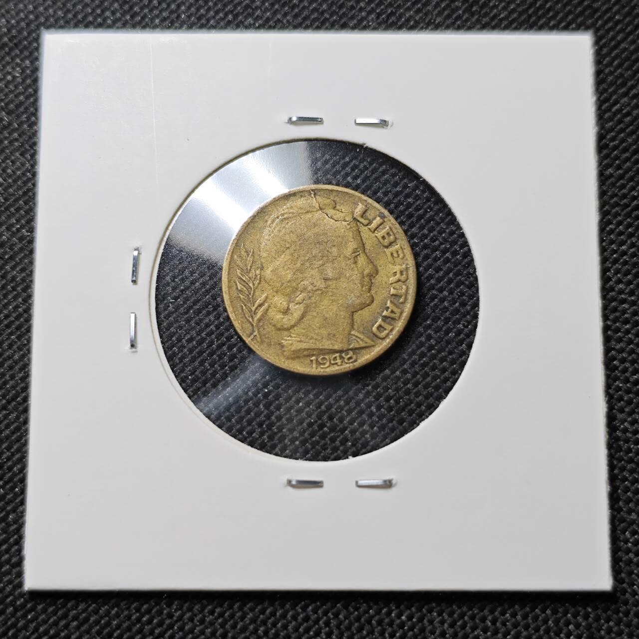 KK钱币收藏小铺  第387期  2月预留时间 周末发货  1948阿根廷5分铜币