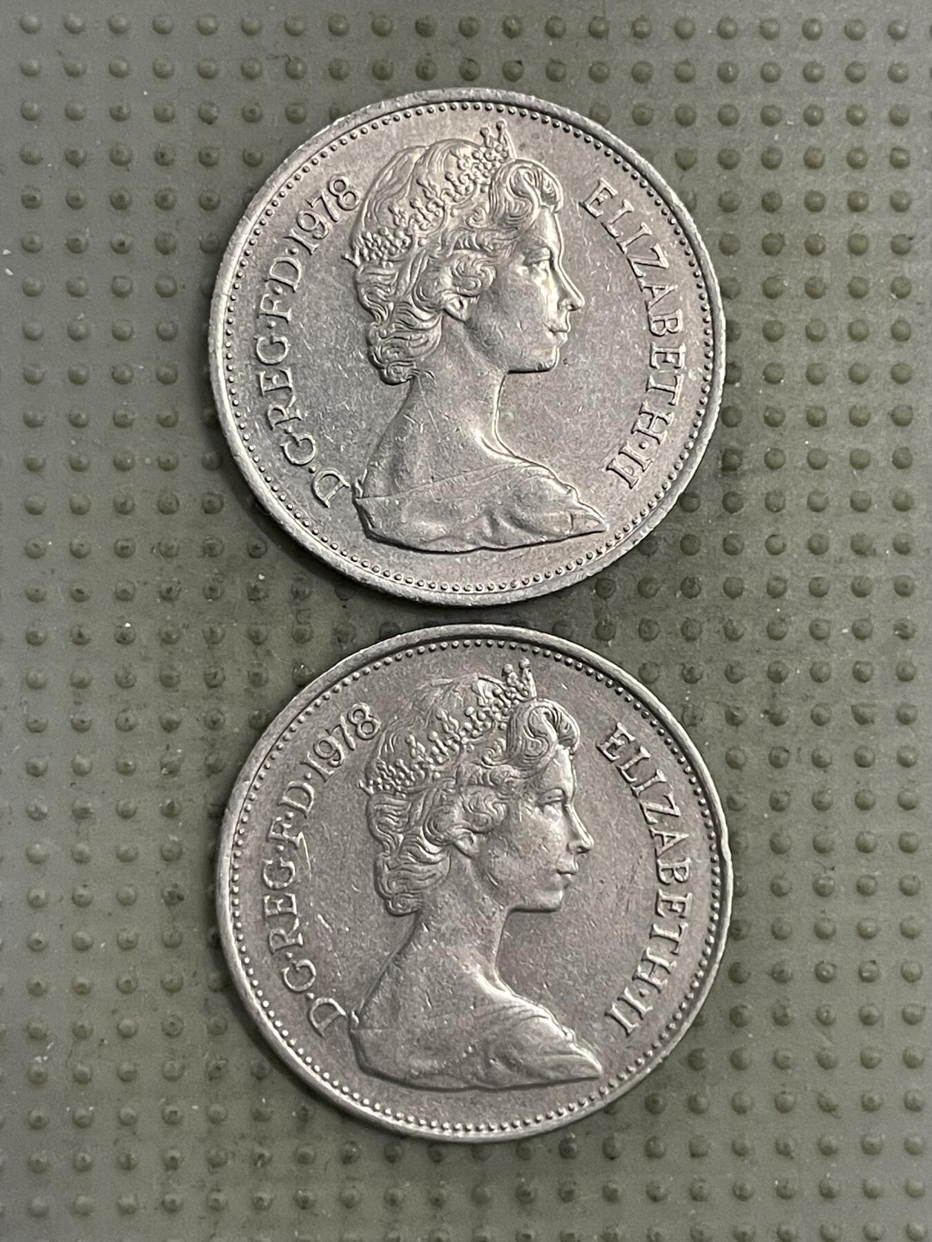 2026年第2场各国散币拍卖（总第152场） 英国1978年5便士大版2枚