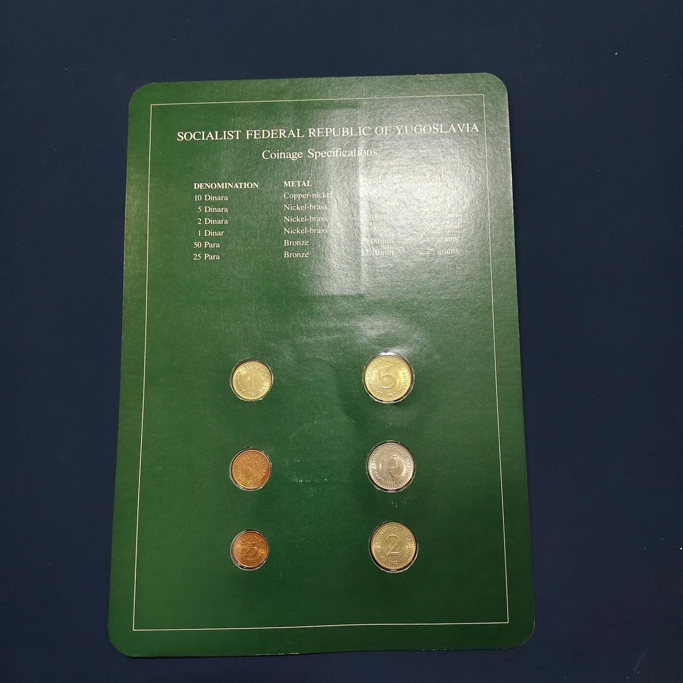 【全场包邮】纯粹捡漏拍492场【封装套币专场】-注意佣金 【富兰克林·世界各国硬币系列邮币卡】南斯拉夫社会主义联邦共和国